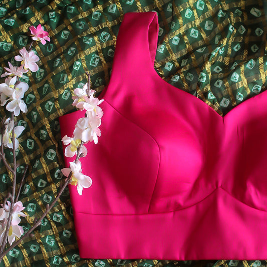 Rani pink Sweetheart neck Sleeveless Blouse