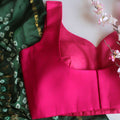 Rani pink Sweetheart neck Sleeveless Blouse
