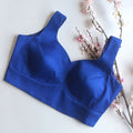 Royal Blue Sweetheart neck Sleeveless Blouse