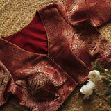 Maroon Arika Brocade Blouse