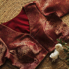 Maroon Arika Brocade Blouse