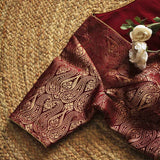 Maroon Arika Brocade Blouse