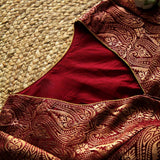 Maroon Arika Brocade Blouse