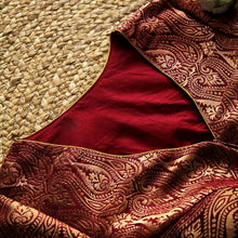 Maroon Arika Brocade Blouse