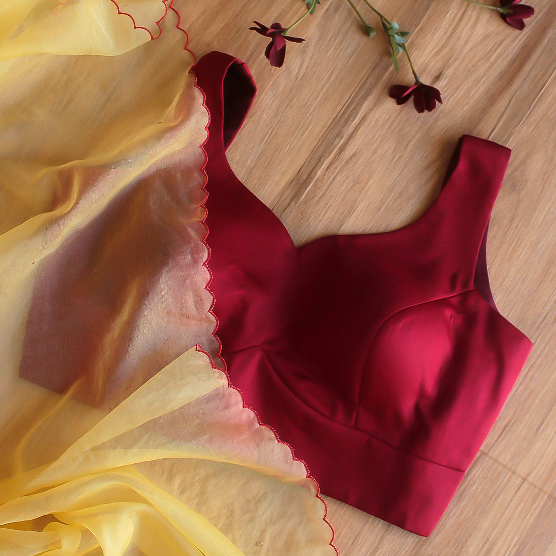 Maroon Sleeveless Blouse