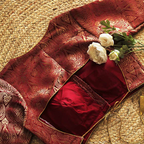 Maroon Arika Brocade Blouse