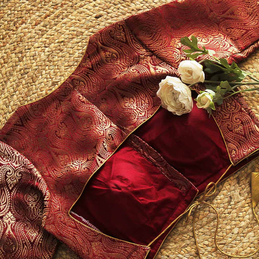Maroon Arika Brocade Blouse
