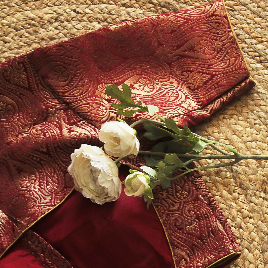 Maroon Arika Brocade Blouse