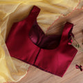 Maroon Sweetheart neck Sleeveless Blouse