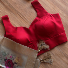 Red Sweetheart Sleeveless Blouse