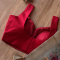 Red Sweetheart Sleeveless Blouse