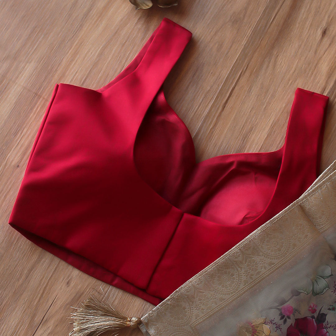 Red Sweetheart Sleeveless Blouse