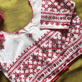 White Cotton Kutch Work  Blouse