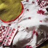 White Cotton Kutch Work  Blouse