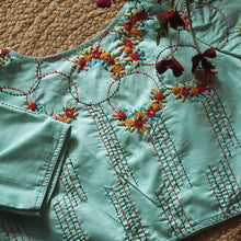 Sea Green Mia Embroidery Blouse