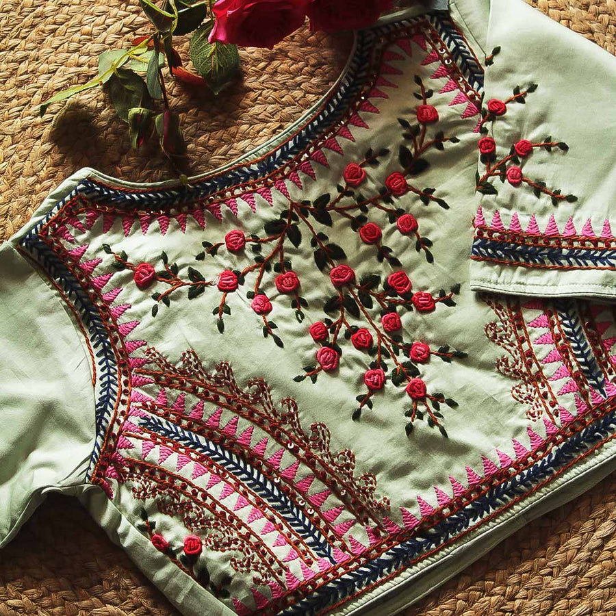 Sea Green Gulab Blouse