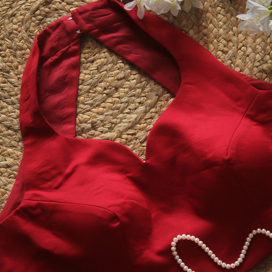 Red1 Halter Neck Blouse