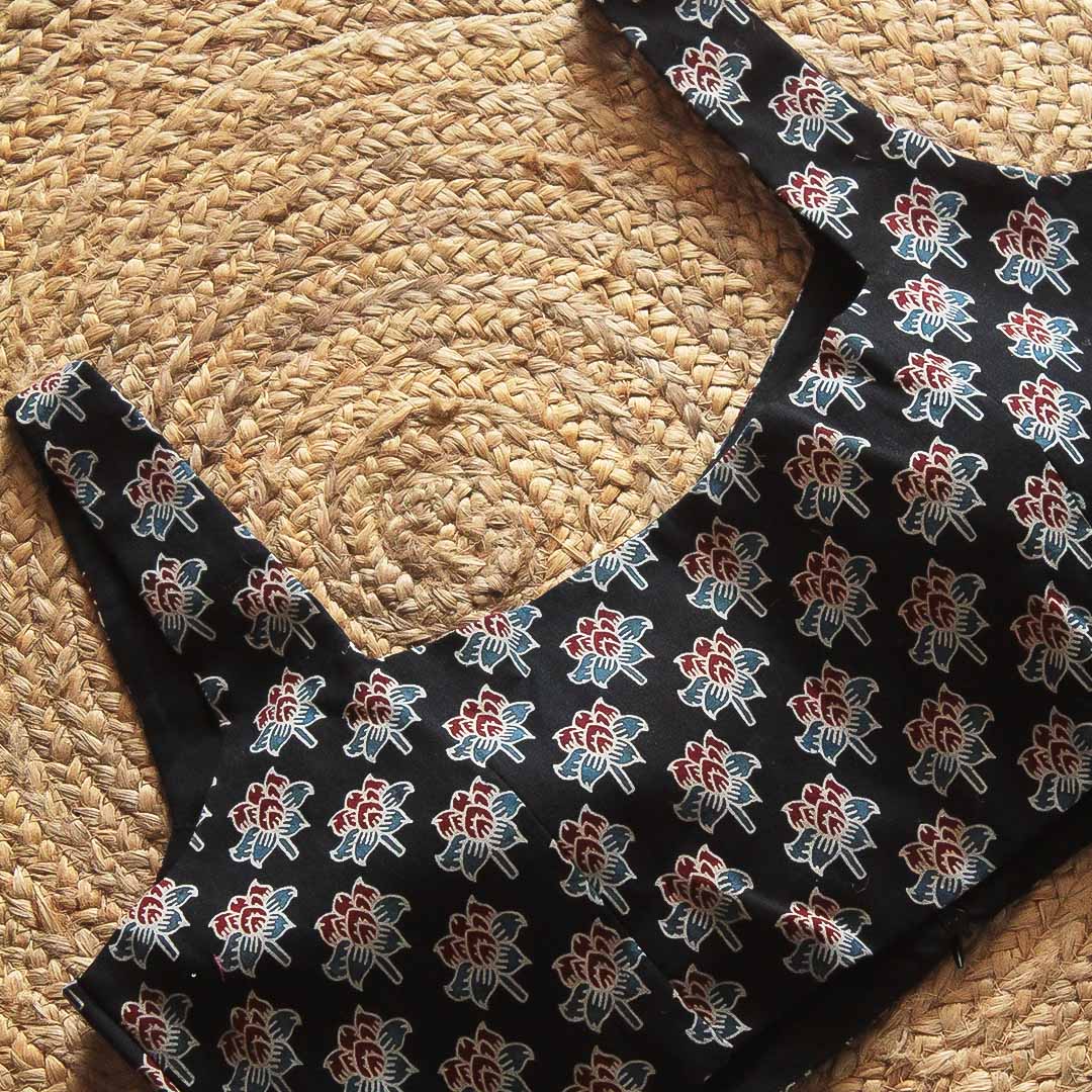 Black  Naksh Printed Sleeveless Blouse