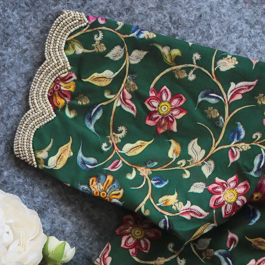 Kalamkari Edha Green Blouse