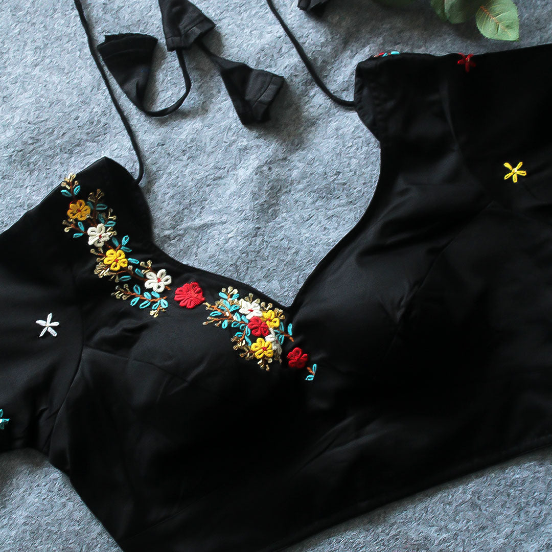 Black Raavi Cotton Silk