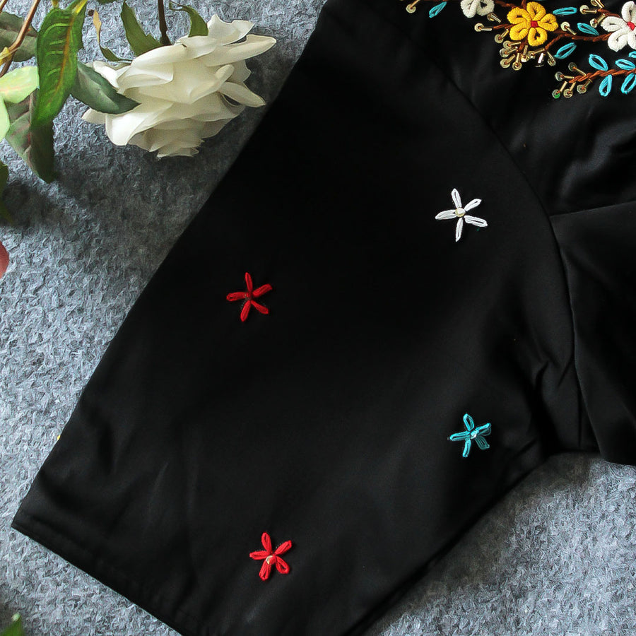 Black Raavi Cotton Silk