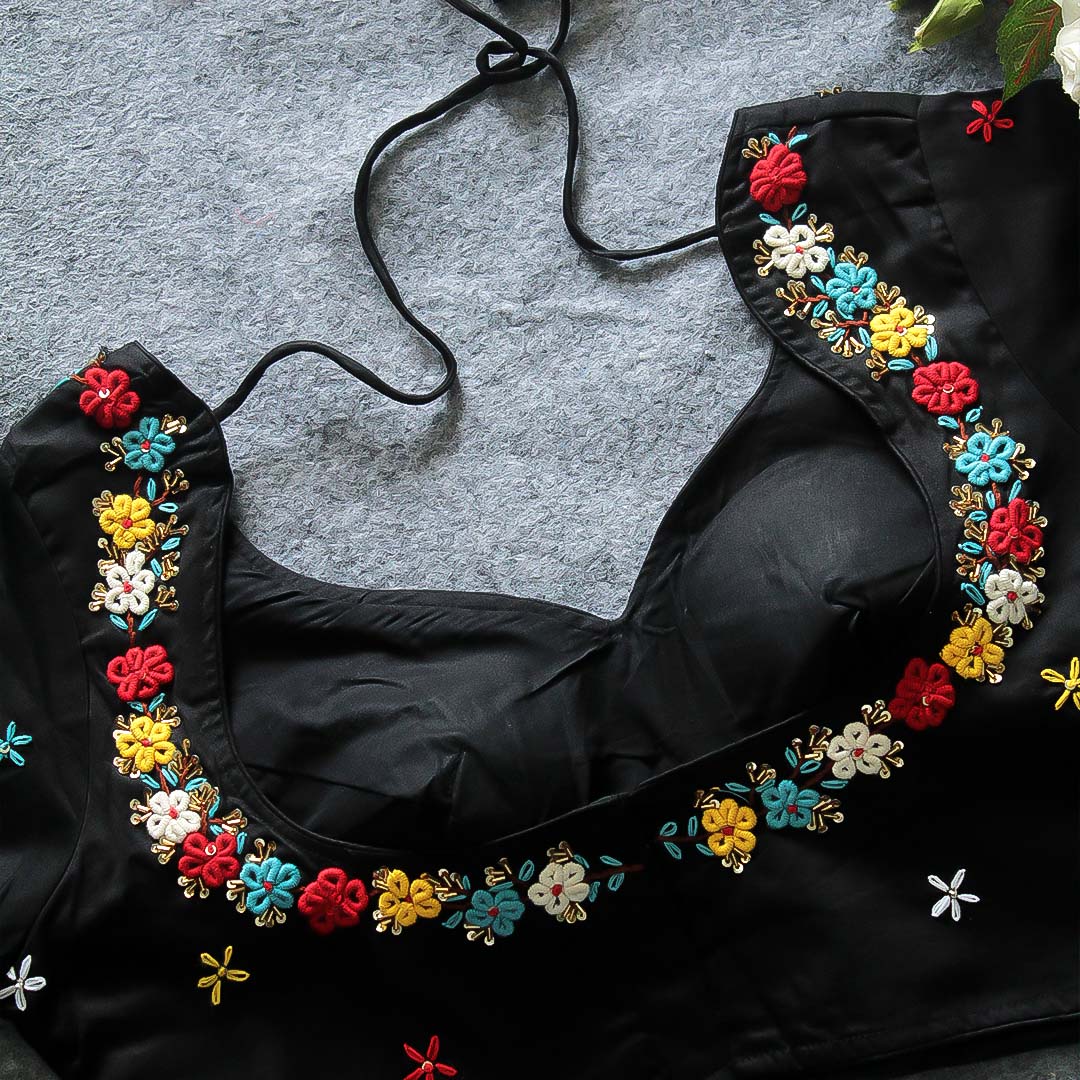 Black Raavi Cotton Silk