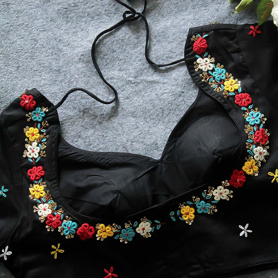 Black Raavi Cotton Silk