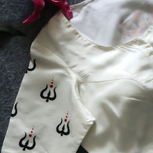 Durga Maa White Tissue Silk Blouse