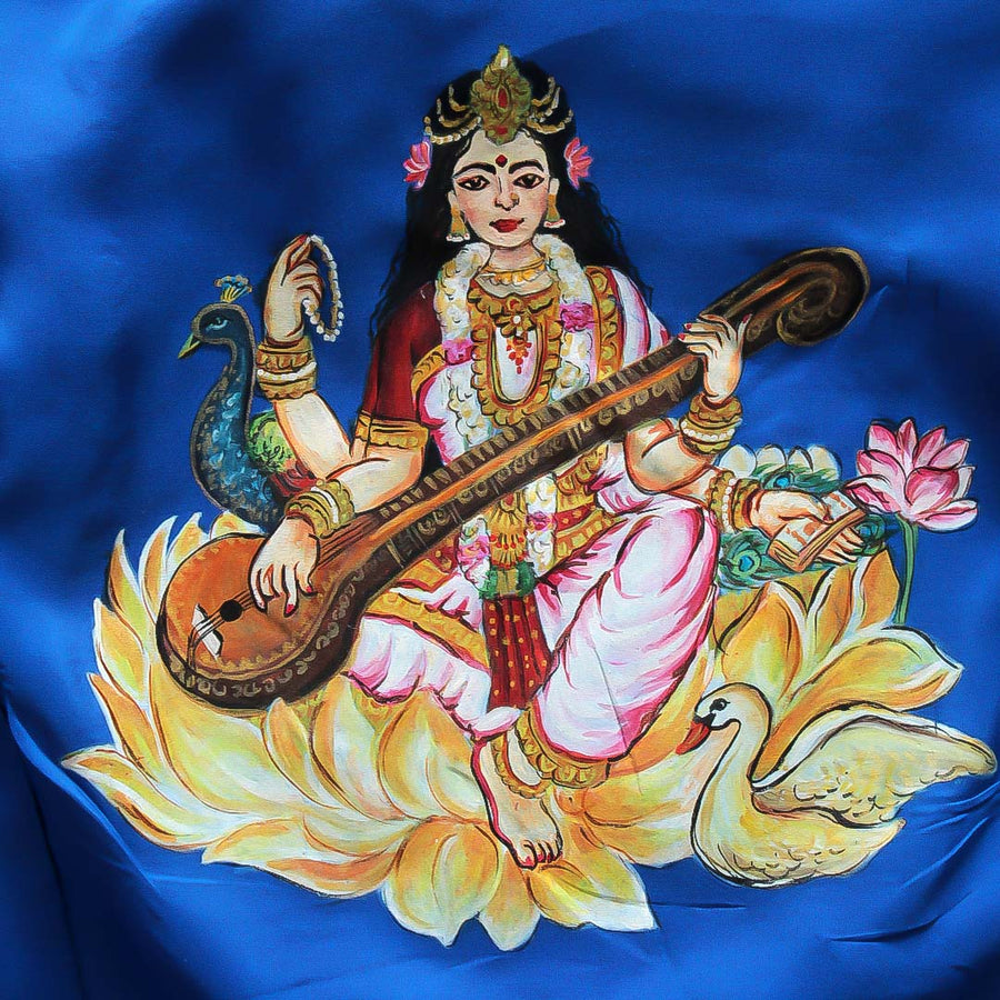 Sarasvati  Maa Blue Silk Blouse