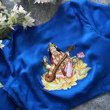 Sarasvati  Maa Blue Silk Blouse