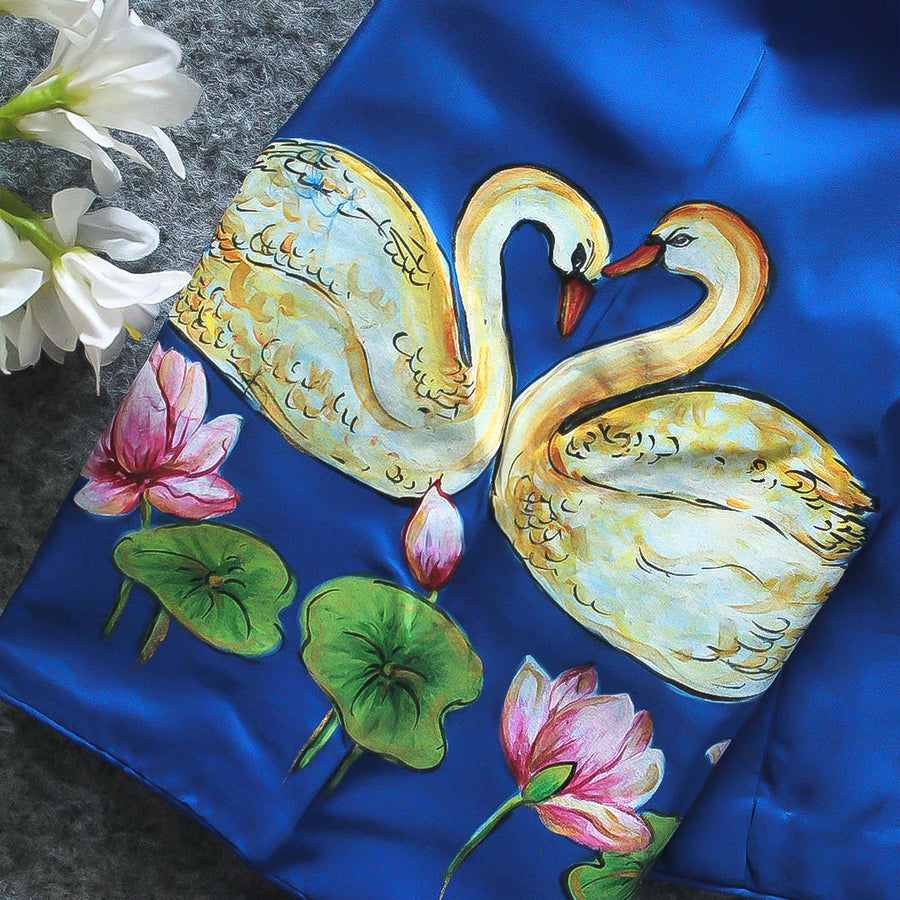 Sarasvati  Maa Blue Silk Blouse