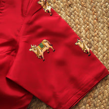 Sree NathJi  Red Hand Painted Silk Blouse