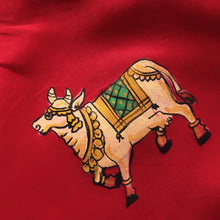 Sree NathJi  Red Hand Painted Silk Blouse