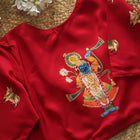 Sree NathJi  Red Hand Painted Silk Blouse