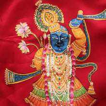 Sree NathJi  Red Hand Painted Silk Blouse