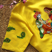 Radha Krishna Yellow Silk Blouse