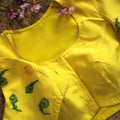 Radha Krishna Yellow Silk Blouse
