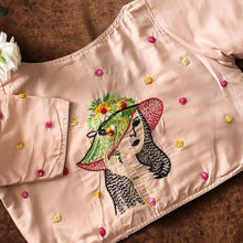 Peach Pihu Hand Embroidery Blouse