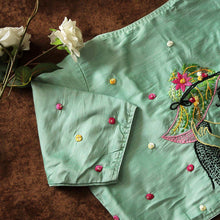 Green Pihu Hand Embroidery Blouse