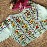 Sea Green Gul Embroidery Blouse
