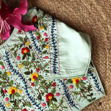 Sea Green Gul Embroidery Blouse