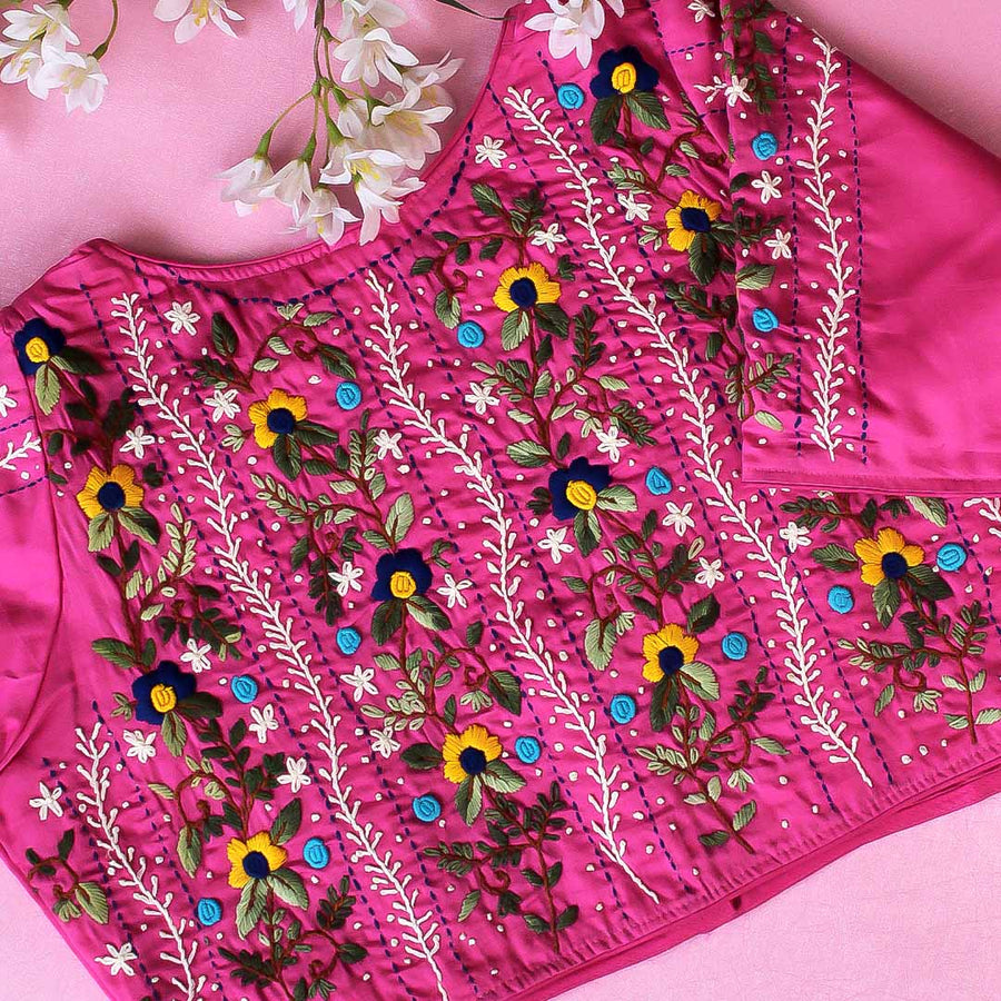 Sea Green Gul Embroidery Blouse