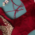Red Velvet Square-Neck blouse