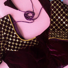 Deep Violet Diya Velvet Blouse