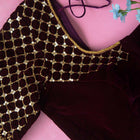Deep Violet Diya Velvet Blouse