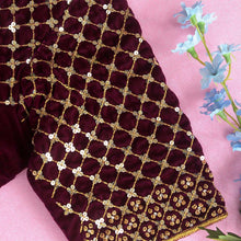 Deep Violet Diya Velvet Blouse