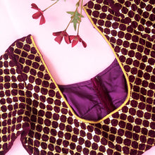Deep Violet Diya Velvet Blouse