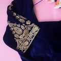 Royal Blue Velvet blouse