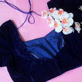 Royal Blue Velvet blouse