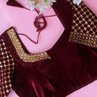 Maron Diya Velvet Blouse